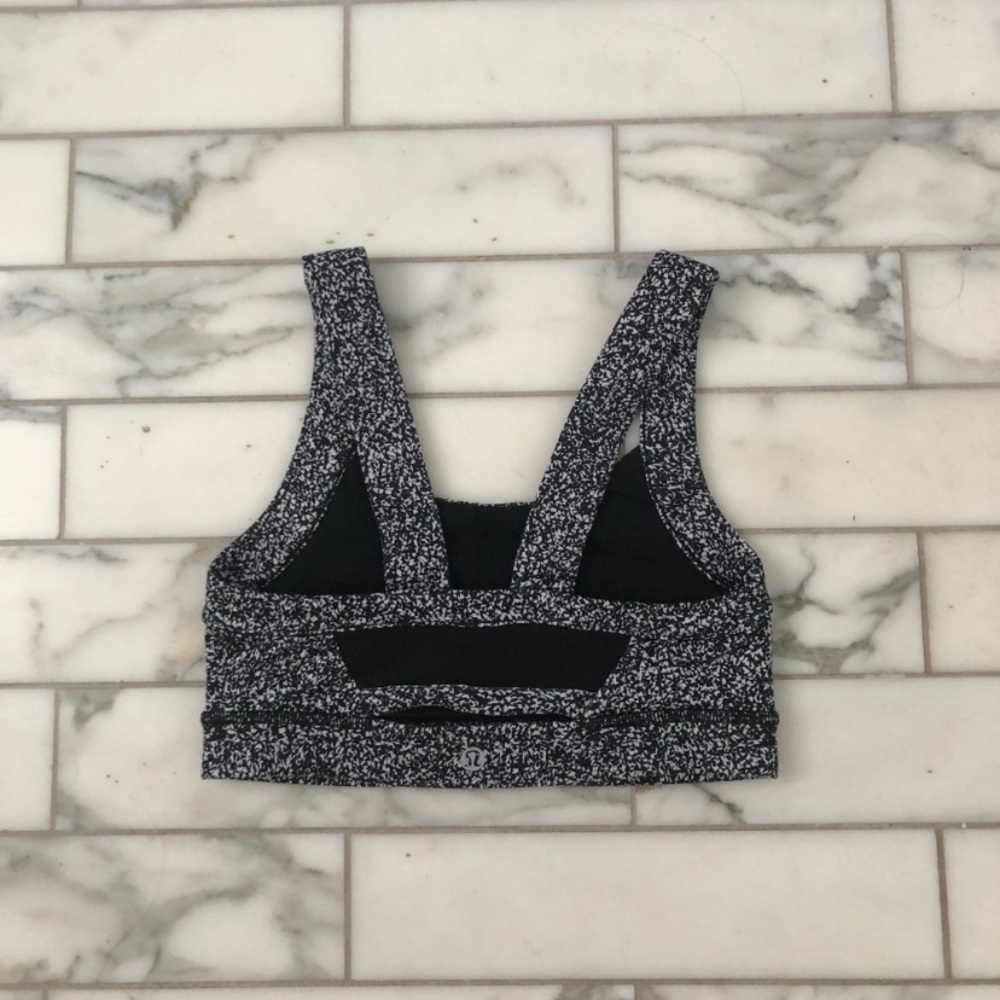 Black and White Lululemon Sports Bra